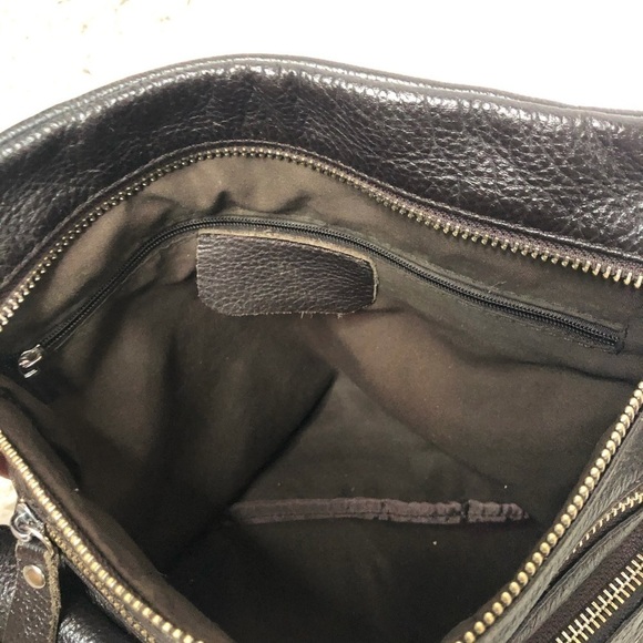 CLASSIC beautiful Brown Leather Crossbody Bag Purse - Picture 5 of 7